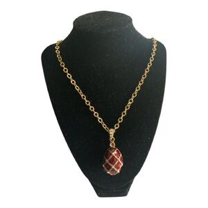 Red enamel egg pendant